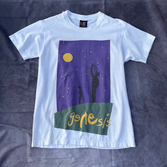 Vintage Giant 1992 Genesis World Tour Phil Collins Double Sided Band Tee Shirt L - Picture 1 of 9